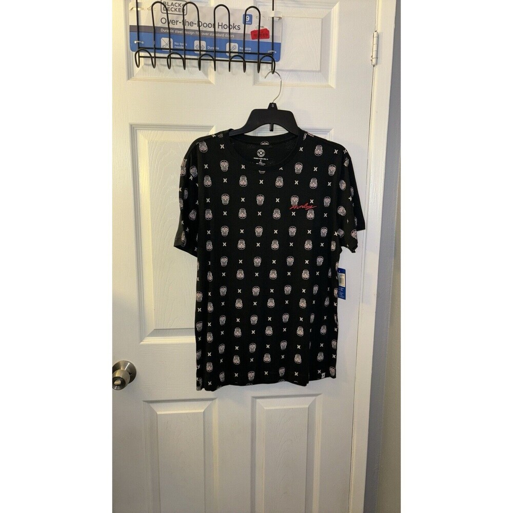 Hurley Brand Mens Calavera Black Skull Short Sleeve Tee NWT Large Size